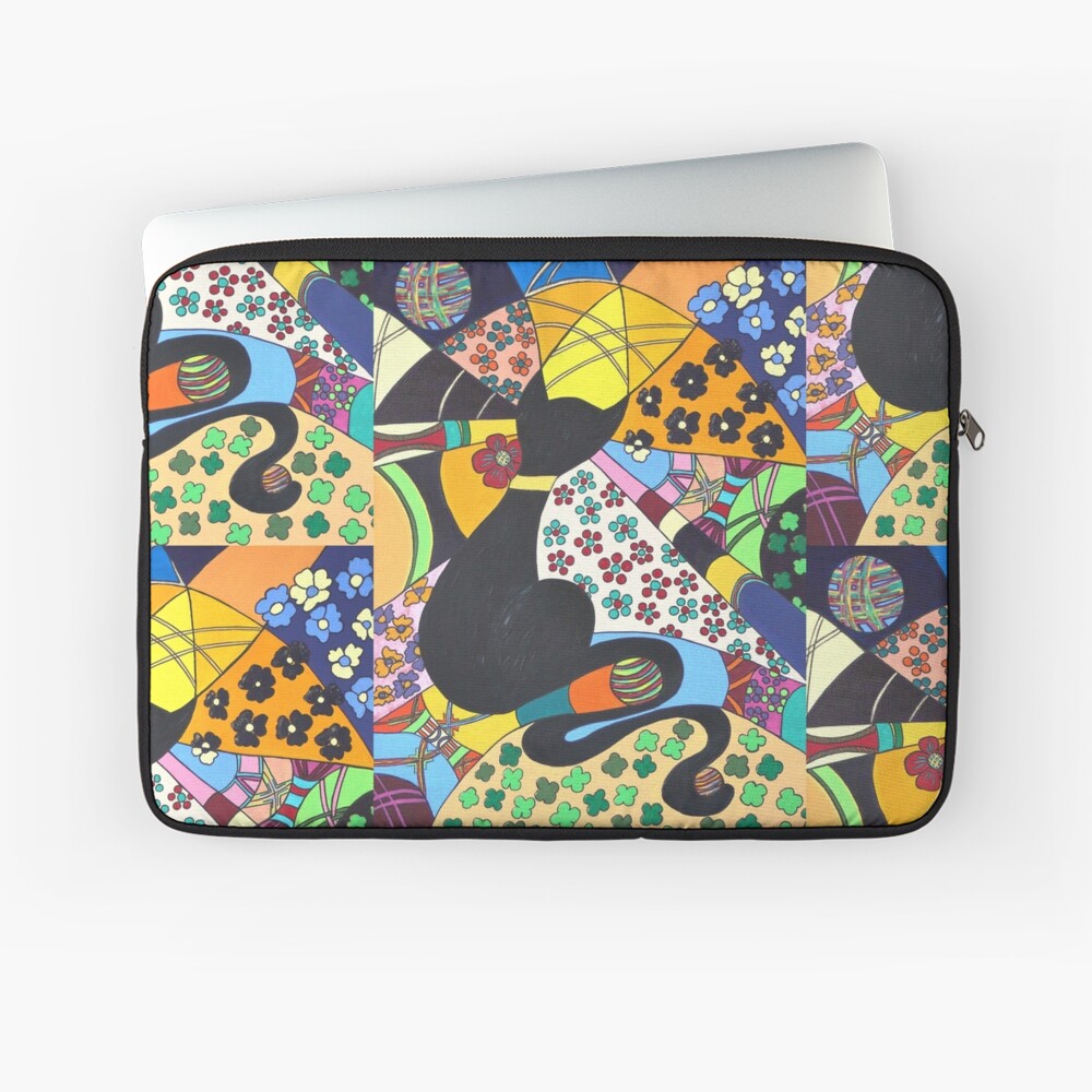 Lady-Kätz, Katze, cat, in Popart Laptoptasche