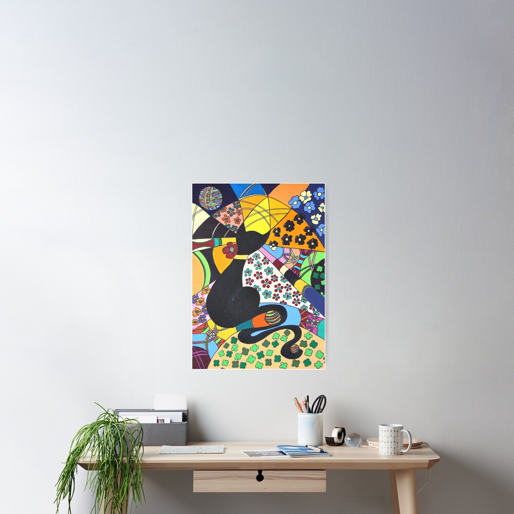 Lady-Kätz, Katze, cat, in Popart Poster