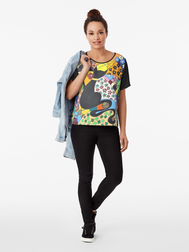 Alternative Ansicht von Lady-Kätz, Katze, cat, in Popart Chiffon Top