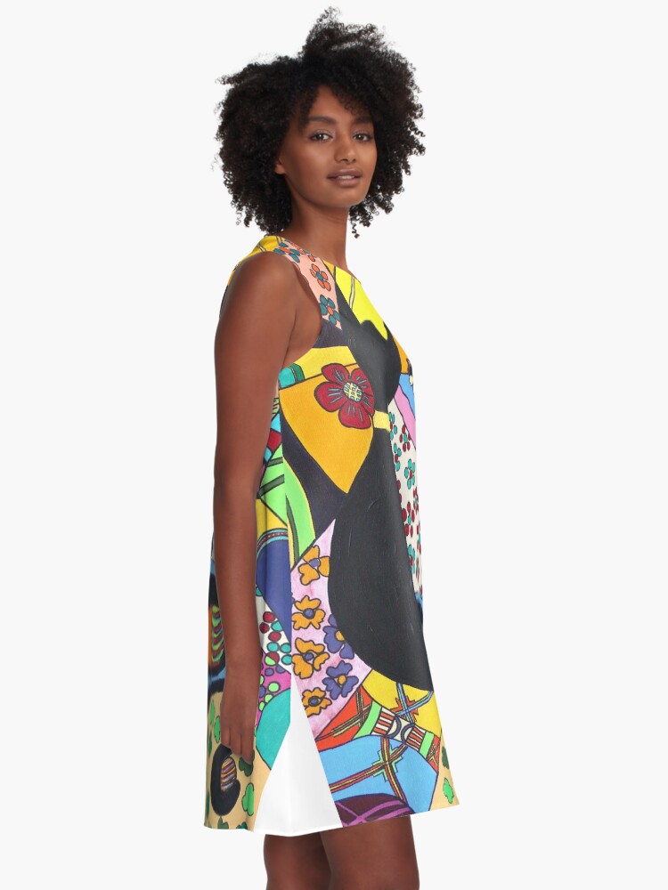 Alternative Ansicht von Lady-Kätz, Katze, cat, in Popart A-Linien Kleid