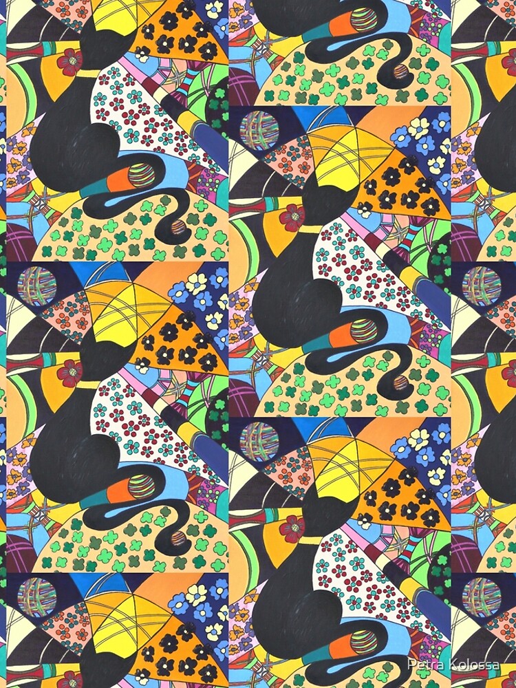Lady-Kätz, Katze, cat, in Popart von Petra-Kolossa