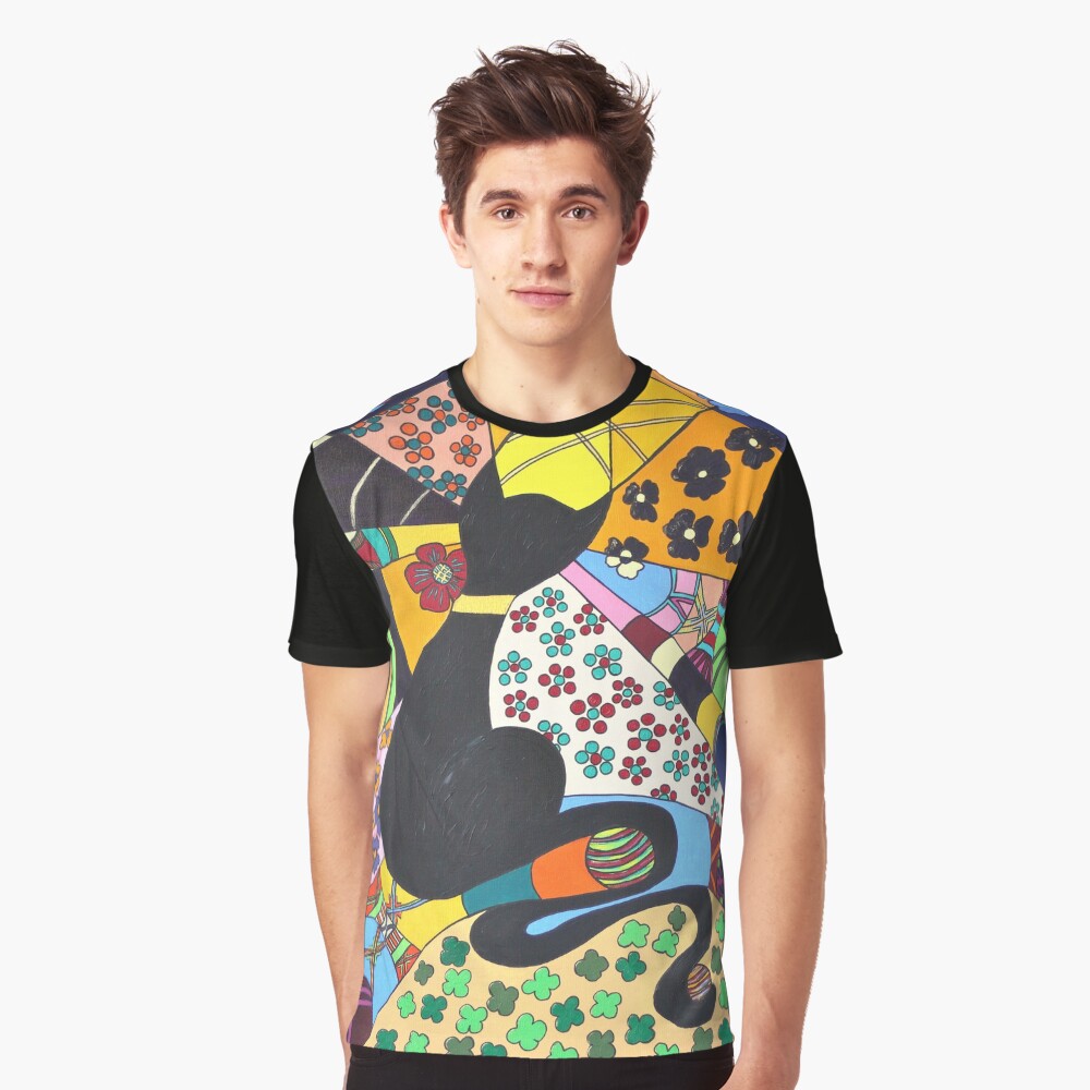 Lady-Kätz, Katze, cat, in Popart Grafik T-Shirt