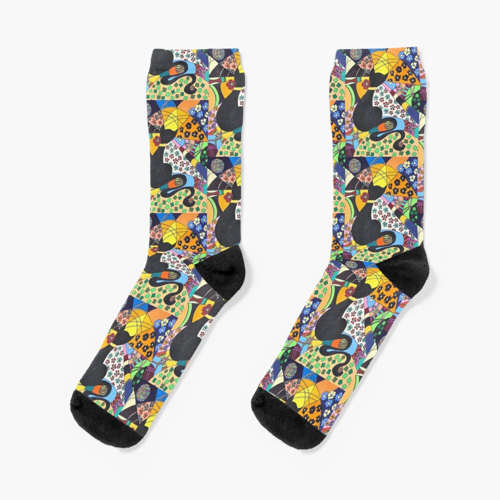 Lady-Kätz, Katze, cat, in Popart Socken