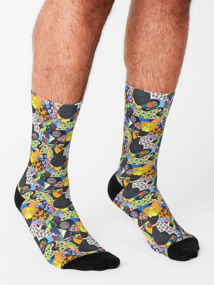 Alternative Ansicht von Lady-Kätz, Katze, cat, in Popart Socken