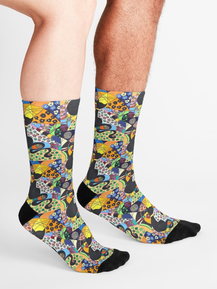 Alternative Ansicht von Lady-Kätz, Katze, cat, in Popart Socken