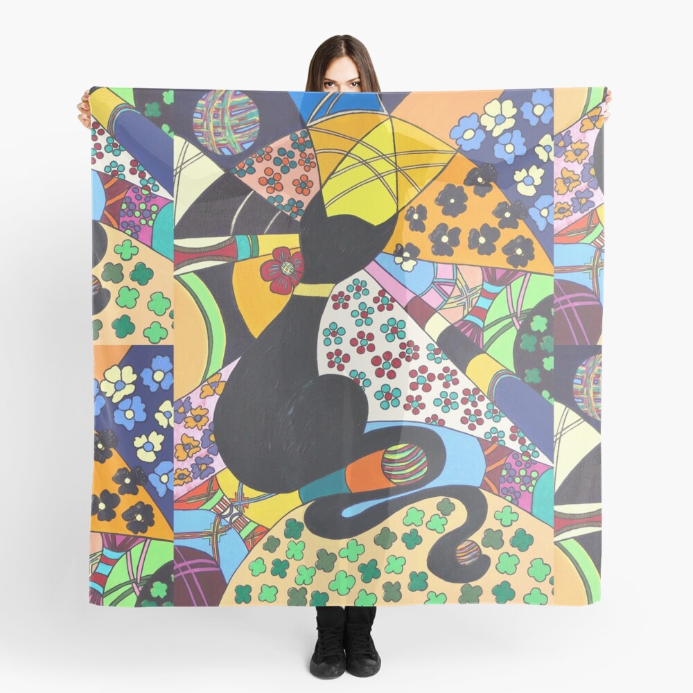 Lady-Kätz, Katze, cat, in Popart Tuch