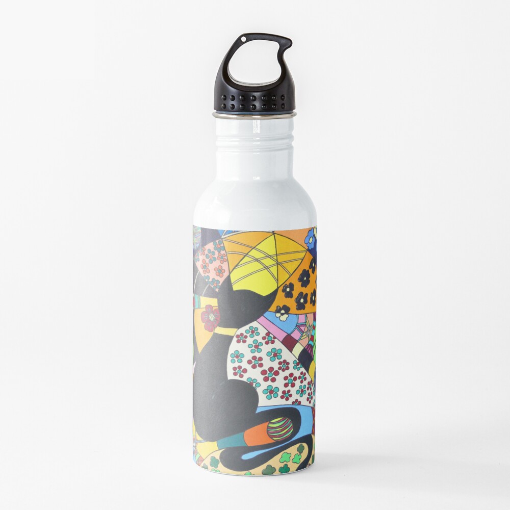 Lady-Kätz, Katze, cat, in Popart Trinkflasche