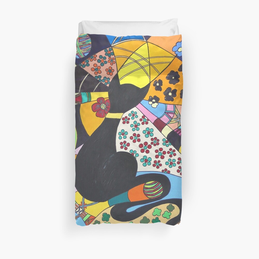 Lady-Kätz, Katze, cat, in Popart Bettbezug