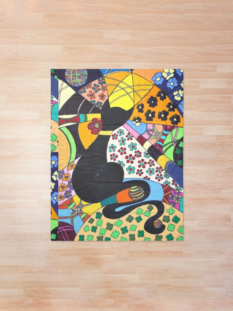 Alternative Ansicht von Lady-Kätz, Katze, cat, in Popart Tagesdecke