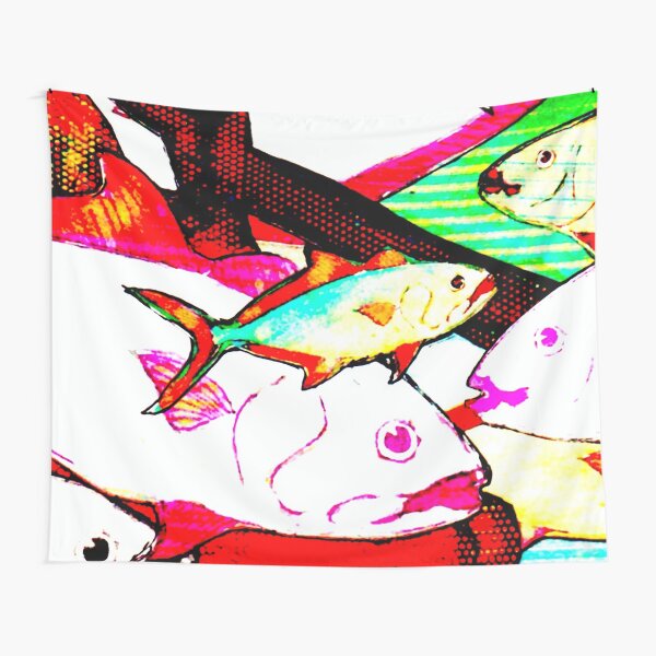 Fish & Flower Art Image 09 Tapestry