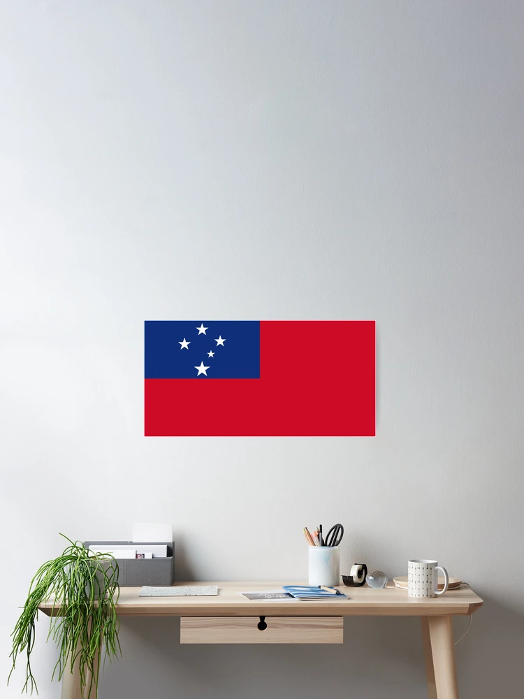 Thumbnail 2 of 3, Poster, Samoa flag designed and sold by Flags & Cie.