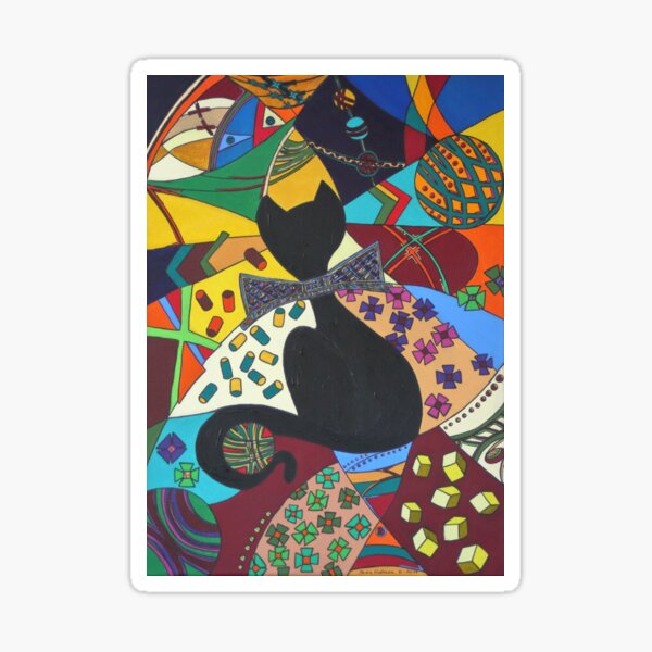Gentleman kitty, cats in pop art Sticker