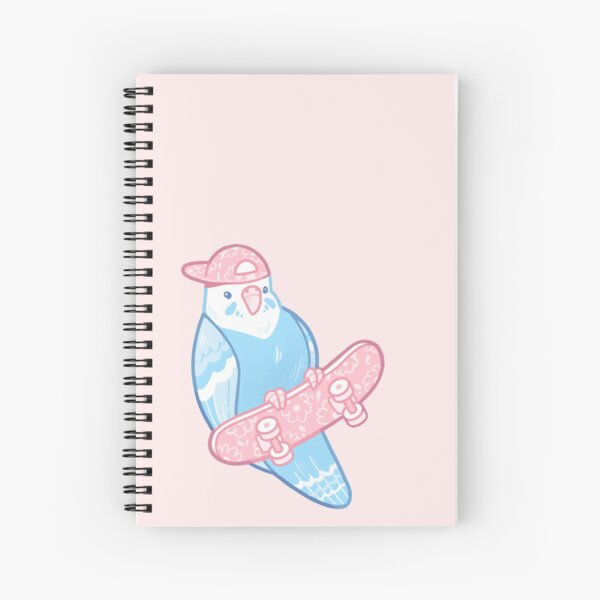 Pink and Blue Coo Bird Spiral Notebook