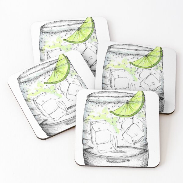Item preview, Sparkly Watercolor Gin and Tonic Cocktail designed and sold by VancheffyArt.