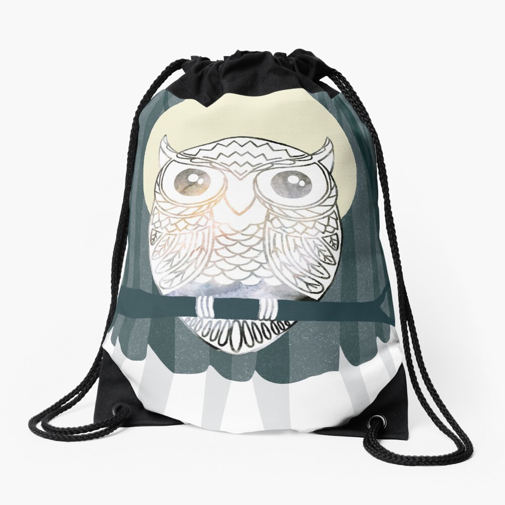 Owl is Calm Drawstring Bag