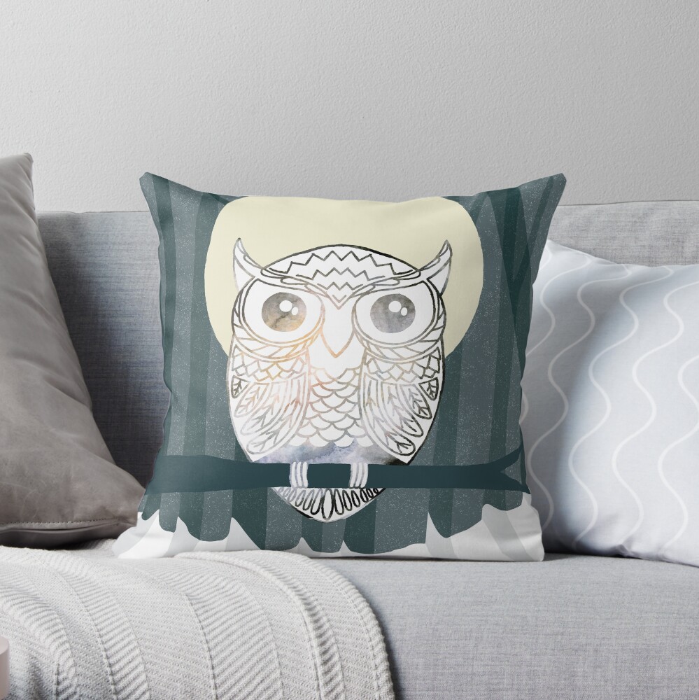 Owl is Calm Throw Pillow