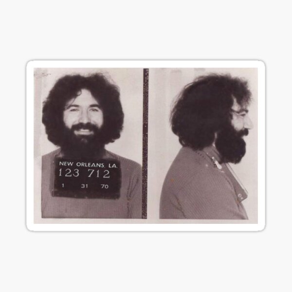 Jerry Garcia Mugshot Sticker