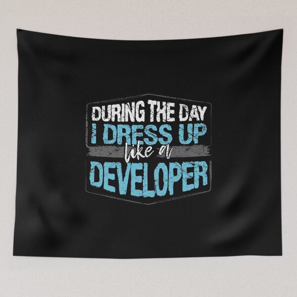 Item preview, During The Day I Dress Up Like A Developer print designed and sold by RedmonsDesigns.