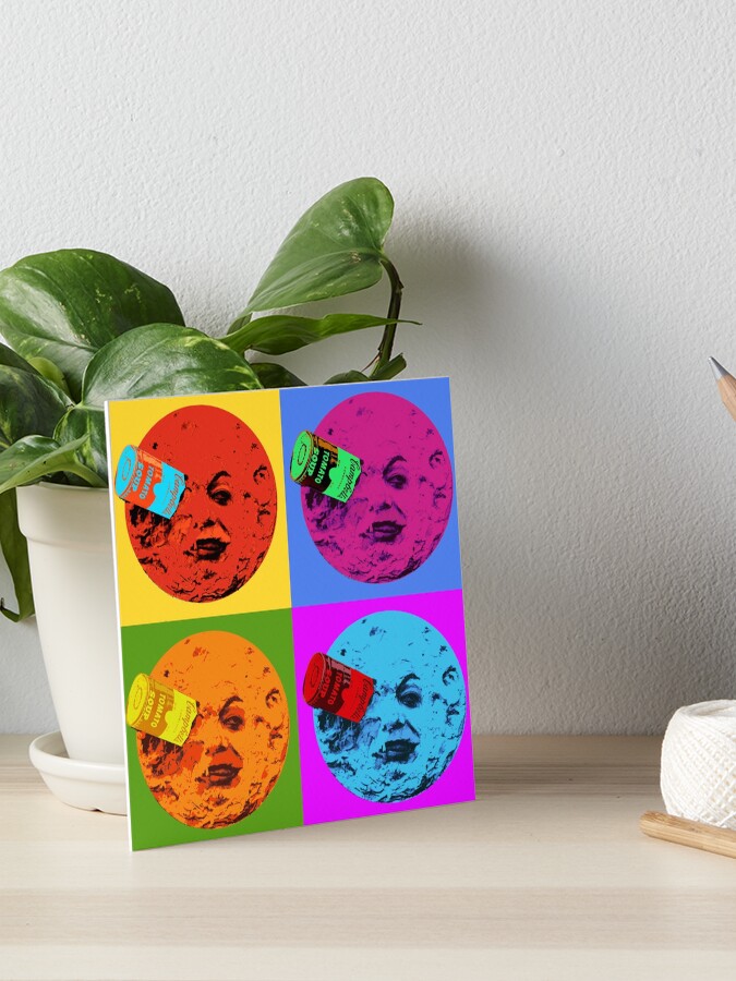 Thumbnail 1 of 2, Art Board Print, Can in the Moon Warhol Edition designed and sold by EvilReindeer.