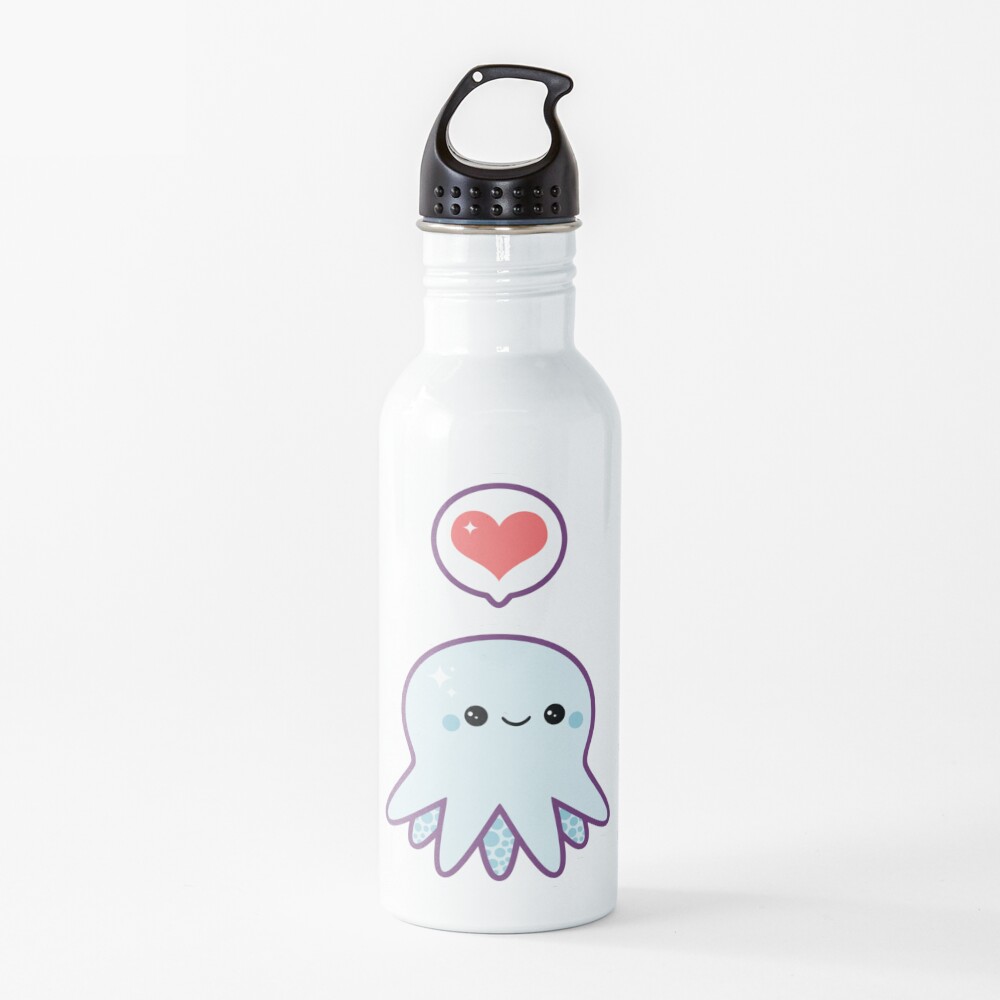 Cute Blue Octopus Water Bottle