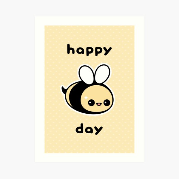 Cute Bee Birthday Art Print