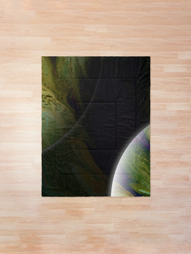 Alternate view of Approaching Conjunction: Outer Space Planet Art Comforter