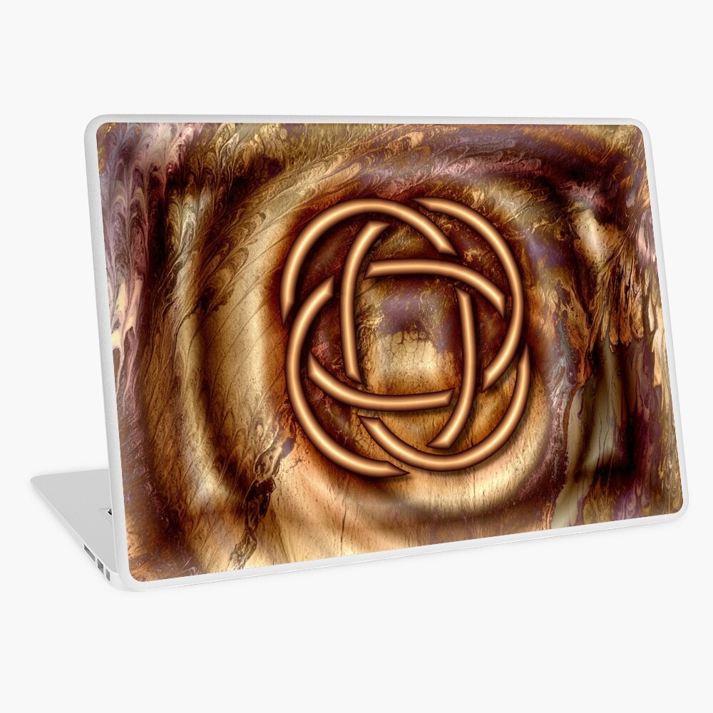 Knot Of Four: Bronze Celtic Knot Laptop Skin
