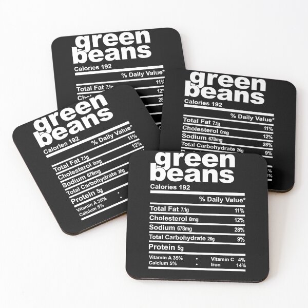 Item preview, Green Beans Nutrition Facts designed and sold by TooFlyDesign.