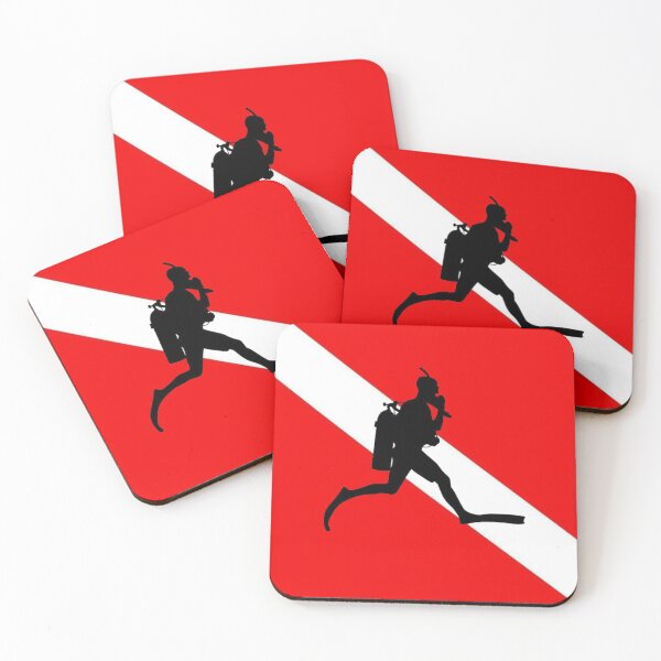 Item preview, Jumping Scuba Diver Down Flag Snorkeling Diving Snorkeler Aquanaut Swimmer Deep-sea Diver designed and sold by prohockeylabs.