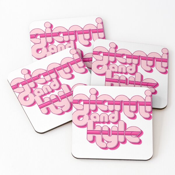 Item preview, gianni & kyle pink retro text - pink designed and sold by Jacob Conner.