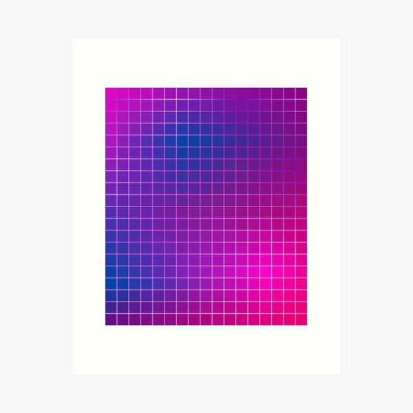 Pink Purple Blue Ombre Squares Art Print