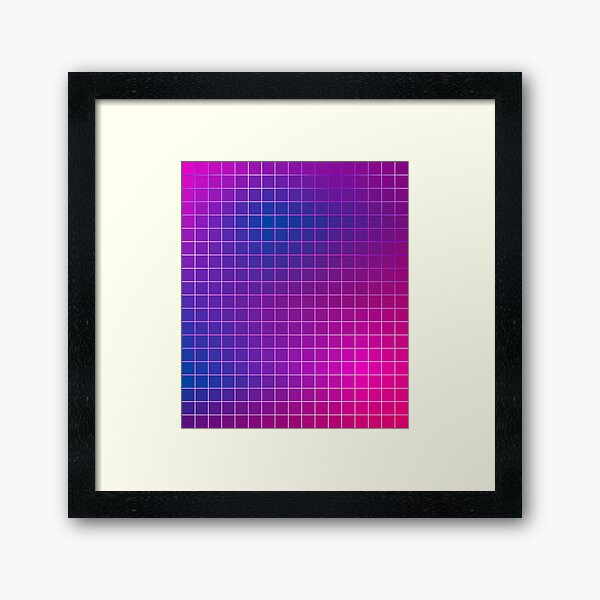 Pink Purple Blue Ombre Squares Framed Art Print