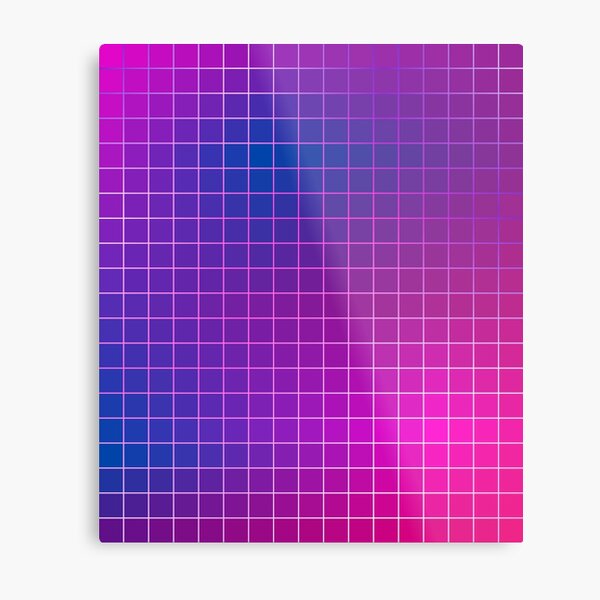 Pink Purple Blue Ombre Squares Metal Print