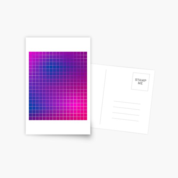 Pink Purple Blue Ombre Squares Postcard