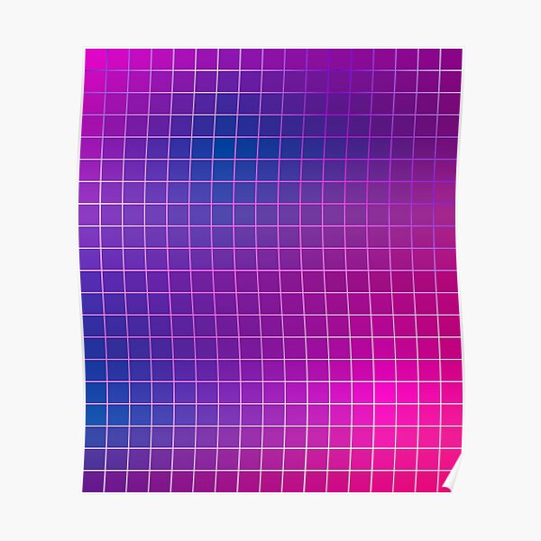 Pink Purple Blue Ombre Squares Poster