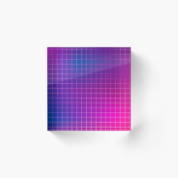 Pink Purple Blue Ombre Squares Acrylic Block