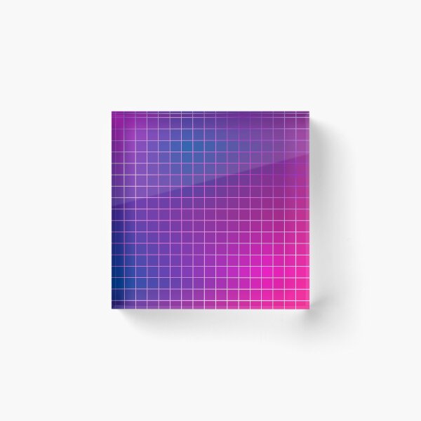 Pink Purple Blue Ombre Squares Acrylic Block
