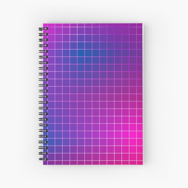 Pink Purple Blue Ombre Squares Spiral Notebook