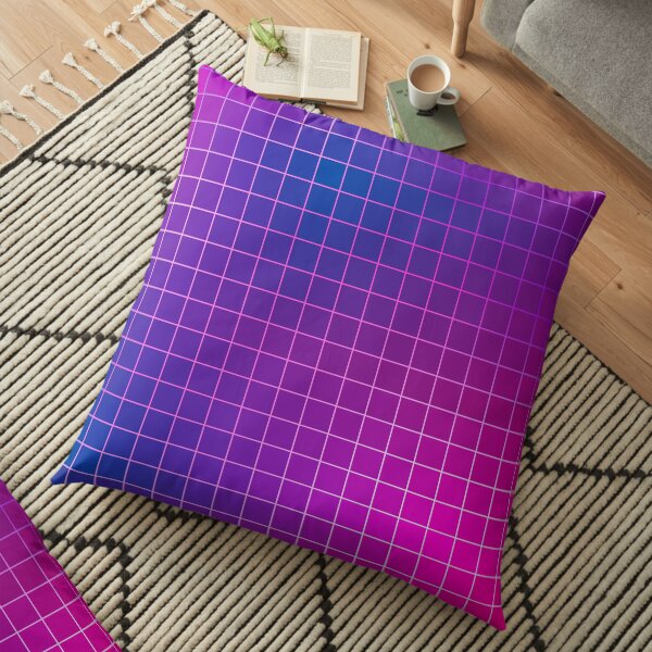 Pink Purple Blue Ombre Squares Floor Pillow