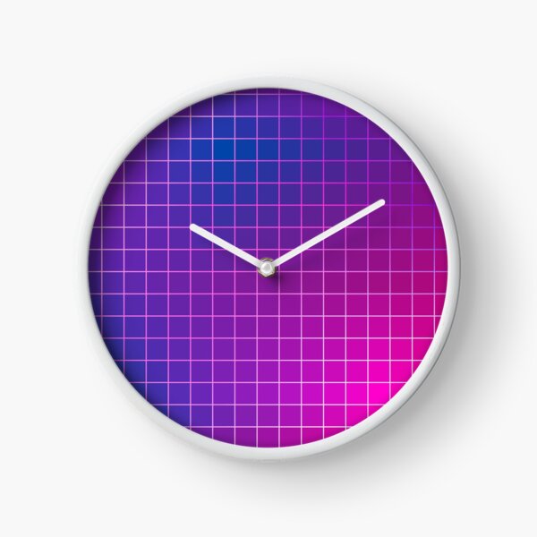 Pink Purple Blue Ombre Squares Clock