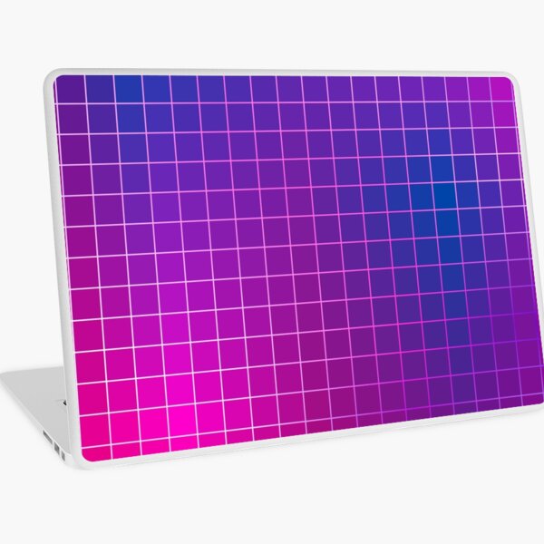 Pink Purple Blue Ombre Squares Laptop Skin