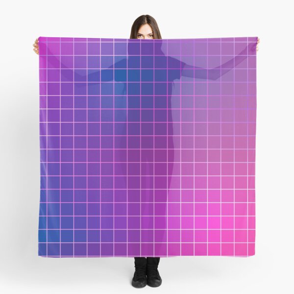 Pink Purple Blue Ombre Squares Scarf