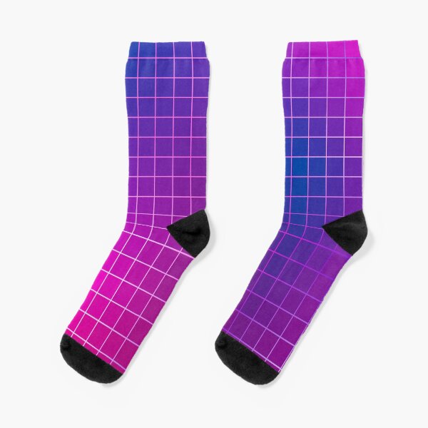 Pink Purple Blue Ombre Squares Socks