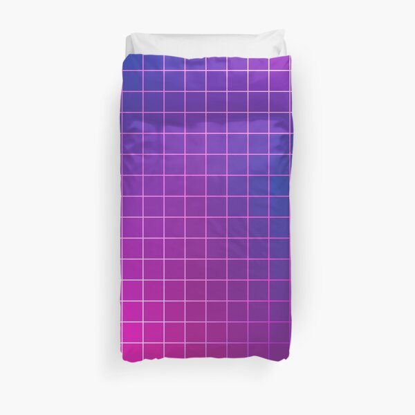 Pink Purple Blue Ombre Squares Duvet Cover
