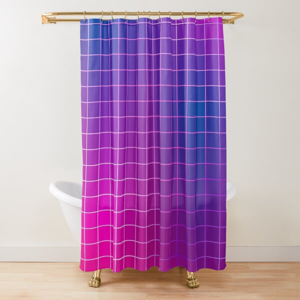Pink Purple Blue Ombre Squares Shower Curtain