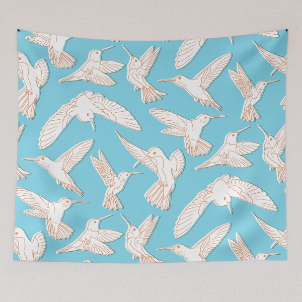 Item preview, Blue Riso Hummingbirds designed and sold by Carolina Diaz.