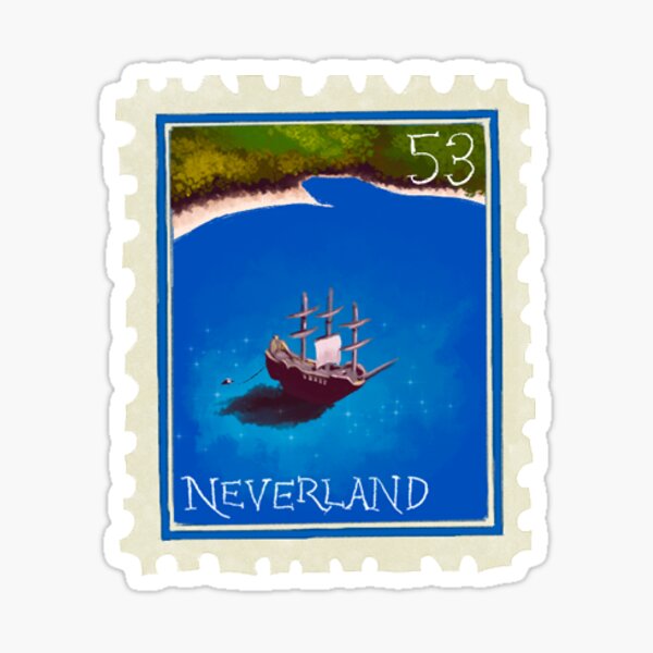 neverland postage stamp Sticker
