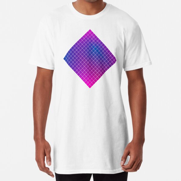 Pink Purple Blue Ombre Squares Long T-Shirt