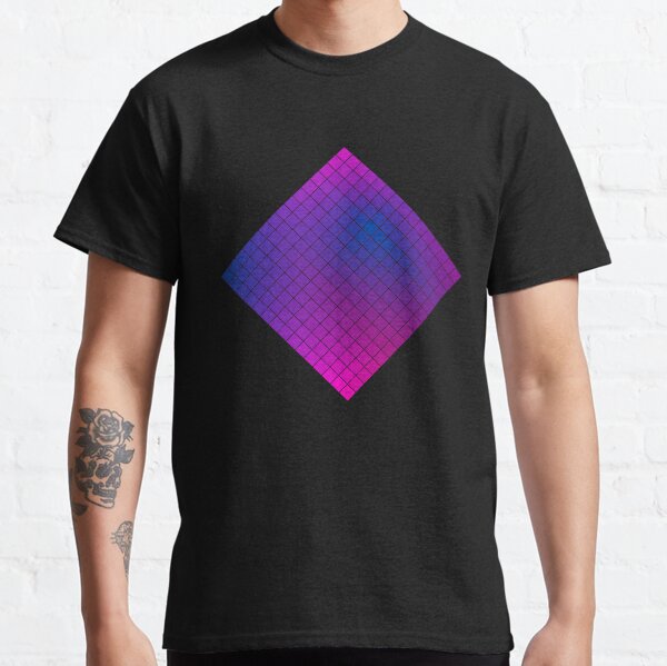 Pink Purple Blue Ombre Squares Classic T-Shirt