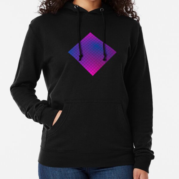 Pink Purple Blue Ombre Squares Lightweight Hoodie